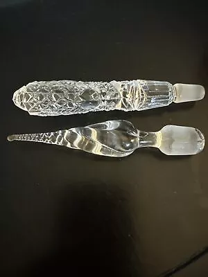 2 Vintage Glass Crystal Perfume Bottle Swirl Spire Stopper Only • $16