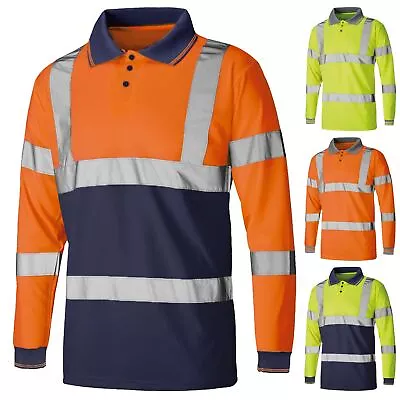 £14.95 • Buy Hi Viz Polo T-shirt Visibility Reflective Security Tape High Vis Safety Work Top