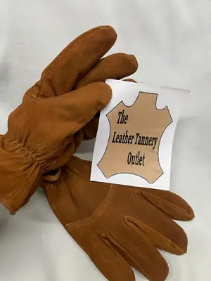Gold Suede Deerskin Mens Gloves  VERY SOFT - 3 Sizes • $18