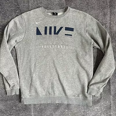 Men's Nike Volleyball Heather Gray Spell Out Crewneck Pullover Sweatshirt Sz M • $28