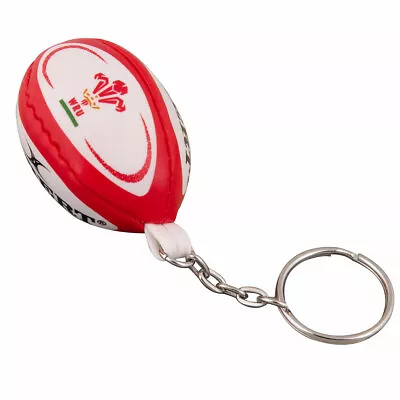 GILBERT Wales Rugby Ball Key Ring [white/red] • £8.95