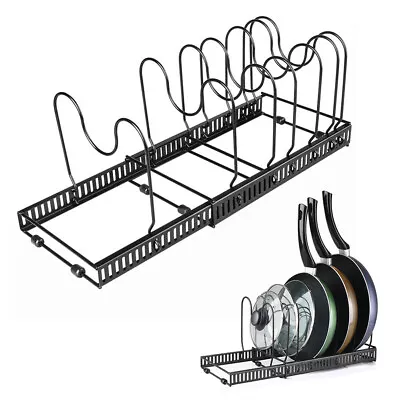 Expandable Saucepan Pan Lids Organizer Rack Kitchen Cookware Storage Divider • £9.95