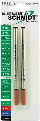 Schmidt 5888 Metal Rollerball Pen Pen Refill 2 Pack Fine Point Sealed Packs • $9.95