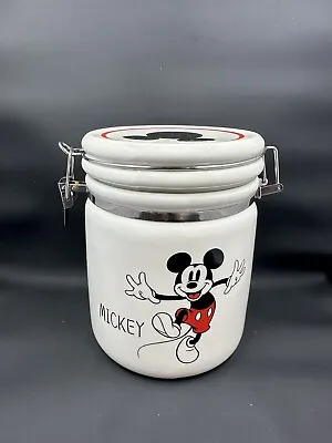 Disney Mickey Mouse Ceramic Canister Lock Down Lid Zrike Brands Cookie Jar 6 • $25