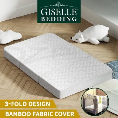 Giselle Bedding Foldable Mattress Folding Foam Mattresses Baby Cot Bed Mat White • $50.95