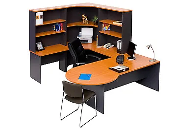Office Furniture Package 3 - Office P-END Desk Corner Workstation • $1500