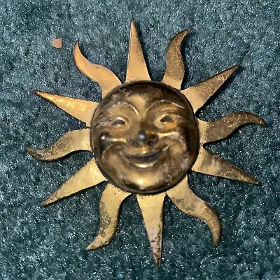 Alva Museum Replica Gold Tone Aztec Style Groovy Sun Brooch • $15