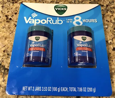 Vicks VapoRub Topical Analgesic Ointment 7.06 Oz | 200g Twin-Pack Exp- 09/2024 • $23.99