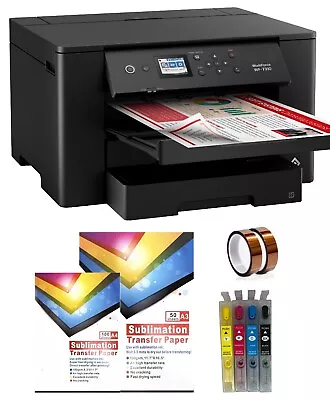 Used Converionsion Sublimation Printer Epson WF-7310 Bundle 13 X 19 A3 Paper • $229.98