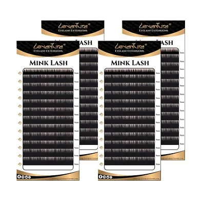 Loventure Mink Lashes 4 Individual Length Trays Curl C - QBS Eyelash Extensions • £19.99