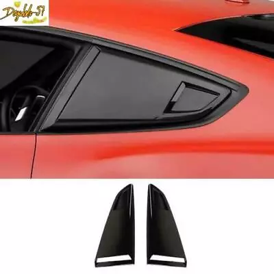 Side Vent Window Scoop Louver Cover Decor For Ford Mustang 2015-22 Gloss Black • $63.67