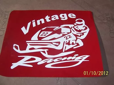 6 X 8   Vintage Racing With Snowmobile Racer (New White STICKER) • $6.49