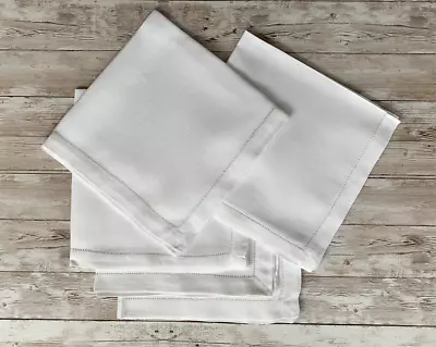 £35.85 • Buy 50x50cm 100% Linen Hemstitch NAPKINS  Dinner Fine Table Cloth Set Of 6