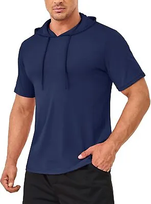 Men's Casual Hoodies Short Sleeve Cotton Activewear Summer Quick Drying T-Shirts • $22.99