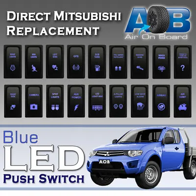 $26 • Buy 12V Blue LED Push Switch For Mitsubishi Triton Pajero Eclipse Gallant Light Up