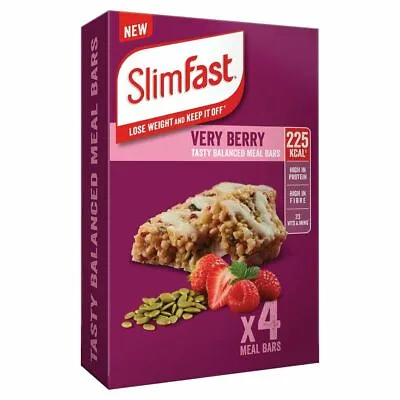 SlimFast 240g  Tasty Meal Bars - Very Berry  - 4x60g • £15.95