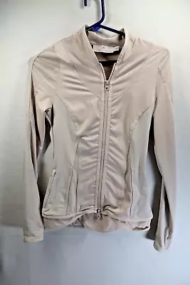 Stella McCartney Adidas Athleisure Jacket XS Beige Zip Stretch Long Sleeve • $35.98