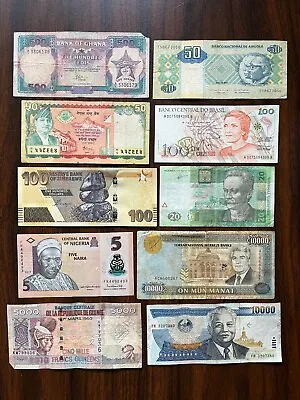 Mixed Variety Of 10 Unique Banknotes Circulated Foreign World Paper Money • $10.95