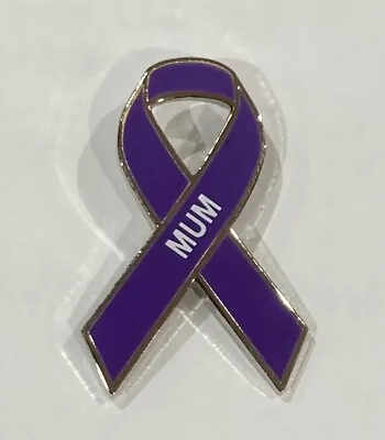 Pancreatic Cancer ' MUM ' Purple Awareness Ribbon Enamel Pin Badge. Charity. • £3.99