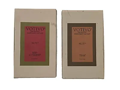 New Votivo Lot 2 Aromatic Perfumed Sachet Closet Drawer Auto Teak Red Currant • $9.99