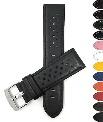 Bandini Watch Band Leather GT Rally Strap 14 Colors 18mm - 24mm Extra Long Too • $25.46