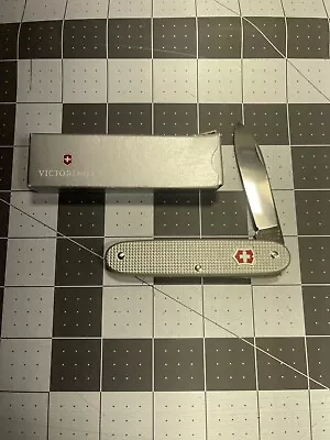 Victorinox Solo 93MM Alox Swiss Army Knife - Silver - Single Plain Blade New 12 • $36.99