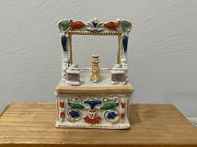 Vintage Antique Porcelain Fairing Box Vanity Dresser Form Trinket Box • $85