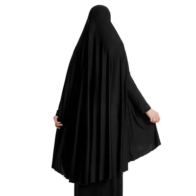 Muslim Women Long Khimar Hijab Veil Scarf Instant Prayer Overhead Burqa Abaya • £28.26