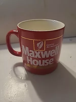 1980's Instant Maxwell House Coffee Cup Mug 8oz Red Made In England • $6