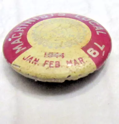 Machinists Labor Union Pin Local 79 1944 WWII Vintage Pinback Button Seattle • $22.49