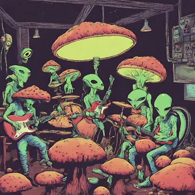 Alien/UFO Band Practice Canvas Wall Art Print Framed Picture Decor • $79.99