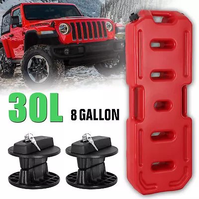 30L Fuel Tank Gas Oil Can Container+Mount Locks W/Keys For Jeep Wrangler ATV SUV • $151.99