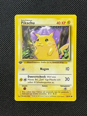 Pokémon TCG Pikachu Base Set 58/102 Regular 1st Edition Common (German) • $30