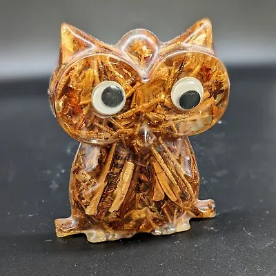 Vintage Lucite Owl Figurine Wall Hanging Oregon Myrtle Wood 4.5  • $12