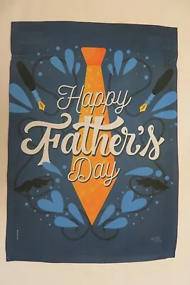  Happy Father's Day  Tie Calligraphy Pen Moustache Decorative Garden Flag • $12.75
