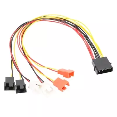 4Pin Molex To 3Pin 12V PC Case Fan Power Adapter Cable 3Pin 4Pin Molex Computer • £6.05