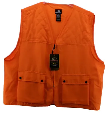 $16 • Buy Men’s Mossy Oak Blaze Orange Hunting Vest 2XL/3XL Zip Up 2 Snap Pockets Padded
