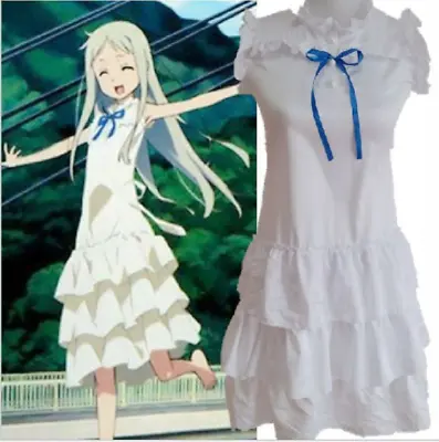 Womens Cute Japanese Anime Anohana Honma Meiko Cosplay Costume Dress Gown • $23.97