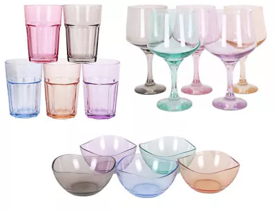 LAV Coloured Pastel Wine Cocktail Beer Coffee Drinking Glasses Food Containers • £14.99