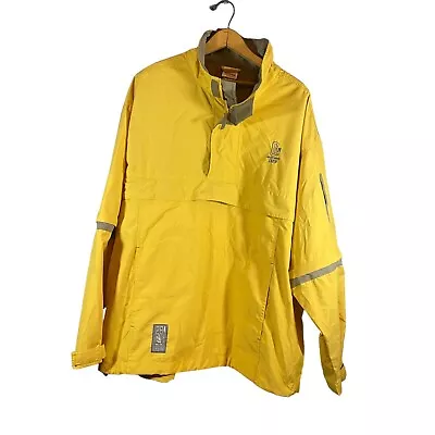 Disney Jacket Adult XL Yellow Gray Pullover Windbreaker Rain Coat Mickey Sport • $39.50