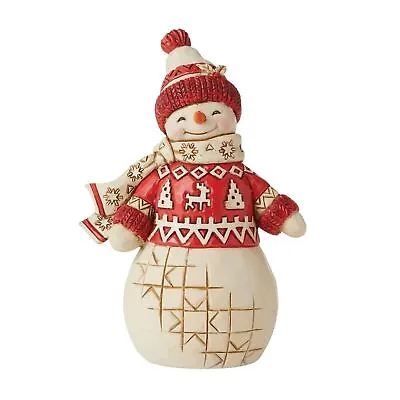 $27.74 • Buy Jim Shore Heartwood Creek Nordic Noel Snowman In Sweater Figurine 6010835