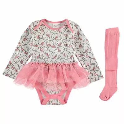 HELLO KITTY   ~ 2 Piece Set Romper With Tutu  And Tights Licensed Brand New • $27