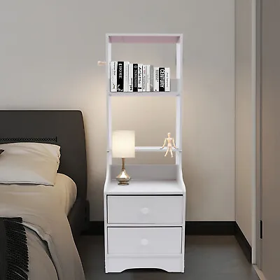 Modern 2 Drawer Chest Bedside Table Nightstand Bedroom Furniture Bookshelf • $71.25