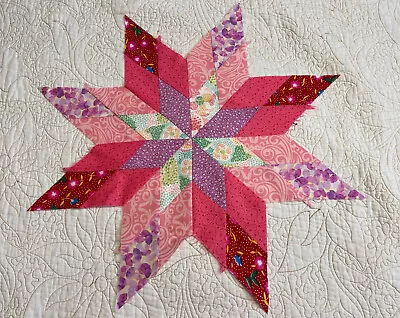 Unfinished Mini Star Quilt Top# PB1-09 21x21” • $12