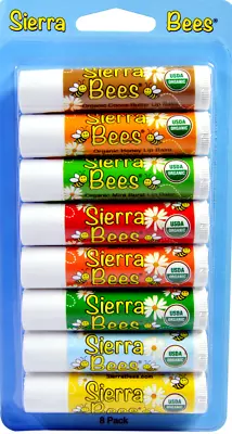 Sierra Bees Organic Lip Balms Variety Pack 8 Pack (4.25 G Each) + More Gifts • $7.99