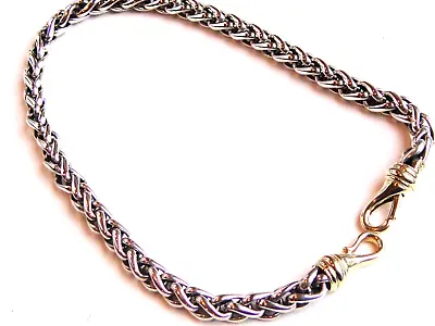 $1650 DAVID YURMAN SOLID 14K GOLD CLASP  SS WHEAT CHAIN NECKLACE 8mm 18 Inches • $1100