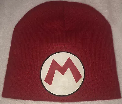 Super Mario Nintendo Beanie/Toboggan Red Screened ‘M’ Front One Size • $6.95