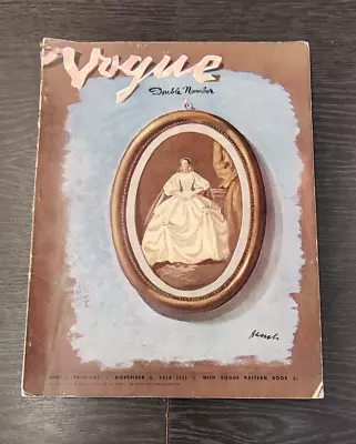 VOGUE Magazine: Double Issue With Vogue Pattern Book 2nd November 1938 • $242.63