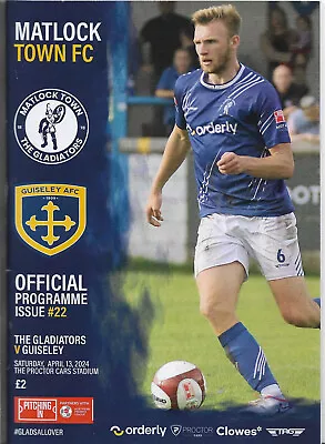 Programme Matlock Town Vs Guiseley Northern Premier League April 13th 2024 • £3.39