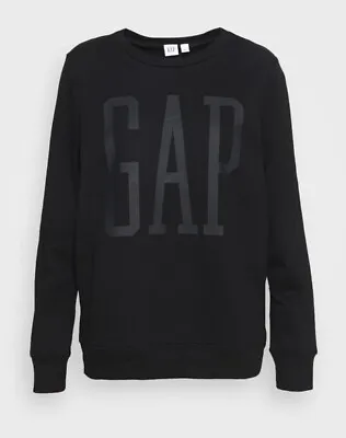 Gap Black Logo Sweatshirt Sweat Top Sweater Jumper Ladies • £11.99